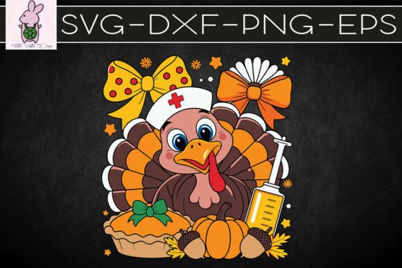Coquette Nurse Turkey Thanksgiving SVG for Graphics and Crafts