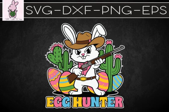 Egg Hunter Happy Bunny Western SVG: Graphics for Crafts & Content