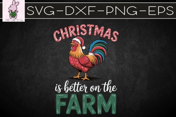 Farmhouse Christmas Rooster Seasonal SVG for Graphics & Crafts