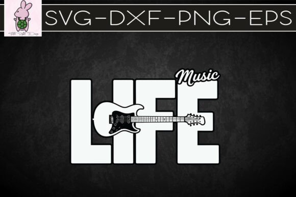 Music Life Guitar Lover Player SVG: Graphics for Crafts & Branding