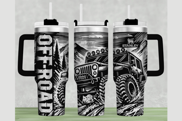 Off Road Stanley Laser Wrap SVG: Graphics & Tumbler Wraps