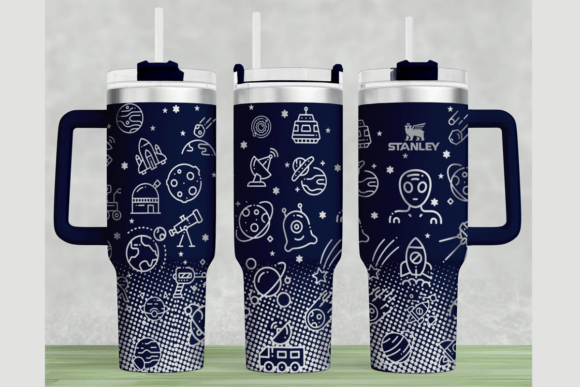 Space Stanley 40oz Laser Wrap SVG: Graphics & Tumbler Wraps for Publishers