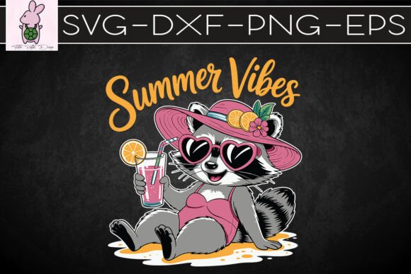 Summer Vibes Funny Raccoon: Graphics & Crafts