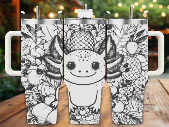 Tropical Axolotl Tumbler Wrap: Graphics & Tumbler Wraps